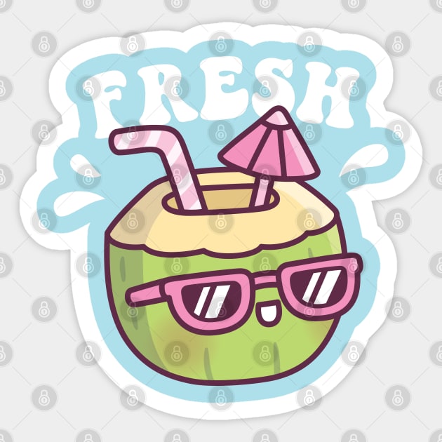 Cute Fresh Coconut Water Umbrella Sticker by rustydoodle